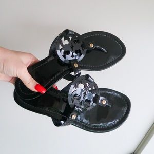 Tory Burch Black Miller Leather Sandals